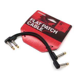 D'Addario Flat パッチケーブル 6inch (15cm)  2本入り 同一方向オフセットタイプ