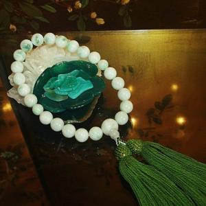 theory xyz 糸魚川翡翠 数珠 略式(全宗派用) 男物 片手念珠 古代色