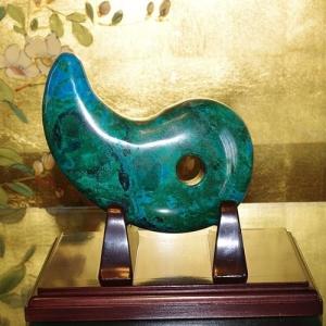 theory xyz ラピスラズリ 宝石鑑別書付 勾玉 13cm 置物 極上品 甲府製