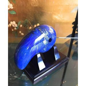 theory xyz ラピスラズリ 宝石鑑別書付 勾玉 13cm 置物 極上品 甲府製