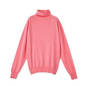 JOHN SMEDLEY ジョンスメドレー A4603 30G コットンメリノ長袖タートルネックニット PLATINUM PINK｜thepark