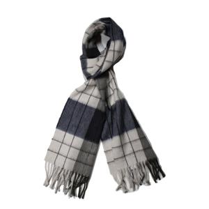 正規取扱店 Drake's Archve Check マフラー AL01.17518 001 NAVY ECRU (ドレイクス)｜thepark