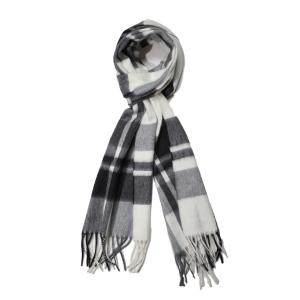 正規取扱店 Drake's Lamora Tartan マフラー AL01.16510 007 WHITE / BLACK (ドレイクス)｜thepark