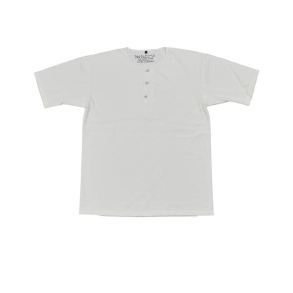 NIGEL CABOURN ナイジェルケーボン 50&apos;Sヘンリーネックシャツ OFF WHITE