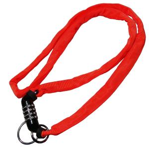 kuhaku/クウハク 蜜柑（ミカン）ダブルループ レッド 4mm×140cm チェーンロック 自転車用品