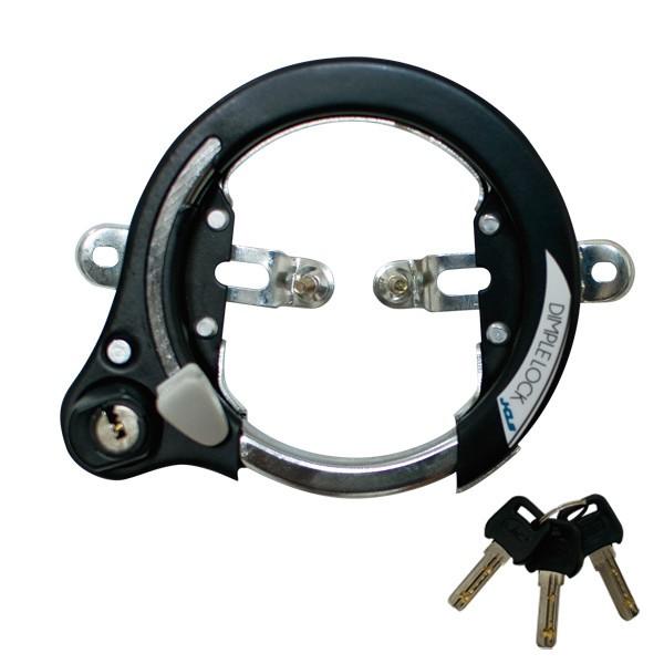 J&amp;C　ディンプルシリンダーキー　リング錠　JC-036CLB　ブラック　自転車　鍵　カギ　後輪錠