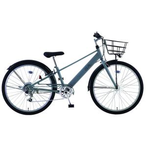 7分組 S-tech サカモトテクノ 26ゼール6Sオート マットチタン 自転車 26インチ CTB 子供用 6段変速 オートライト カゴ キッズ 男の子 女の子