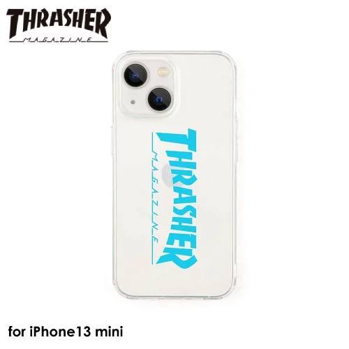 THRASHER Logo Hybrid Clear Case BLUE【iPhone 13mini...
