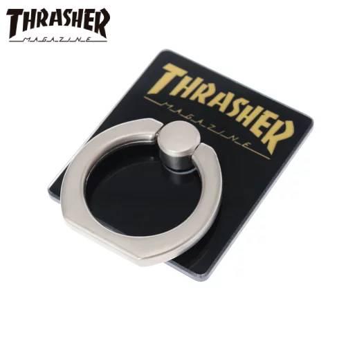 THRASHER HOME TOWN Logo Smart Phone Ring BLK/GLD バ...