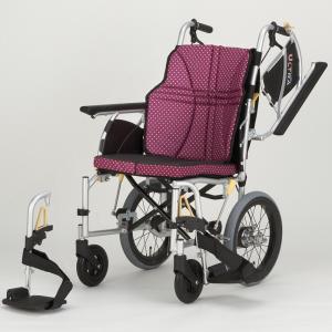 日進医療器　介助用　多機能　超軽量　ノーパンクタイヤ　車椅子　NAH-U2W 中古】日進医療器 NAH-U2W 介助用 車いす 40cm幅 インディゴ エアリー