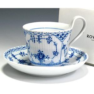 食器 ハイハンドル カップ＆ソーサー  170ml 単品 北欧食器 ブルーフルーテッド ハーフレース...