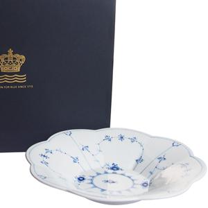 ブルーフルーテッド 食器 丸変形盛皿 25.5cm プレイン ペタルボウル