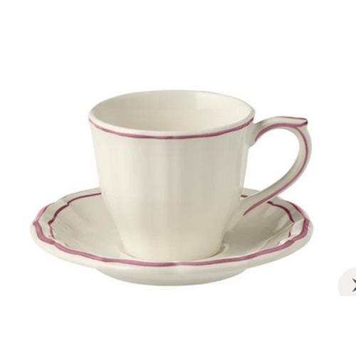 ●18316PTE フィレ ピヴォアン ティーカップ＆ソーサー  陶器製  ジアン