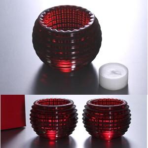バカラ Baccarat アイ キャンドルホルダーレッド2個セット EYE 2-810