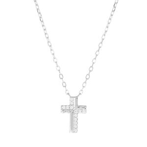 AMEN クロス 十字架 ネックレス ホワイト ジルコニア イタリア製 ジュエリー 十字架 ペンダント 【お取り寄せ】｜thesacredsecret