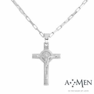 AMEN 聖ベネディクトの十字架 ネックレス シルバー イタリア製｜thesacredsecret