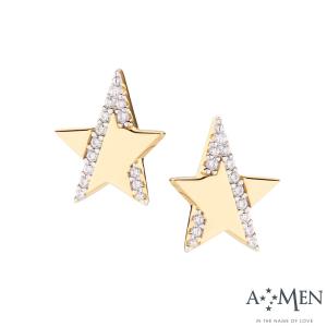 AMEN 【STARS】 スター ジルコニア 星 ピアス ゴールド シルバー イタリア製｜thesacredsecret