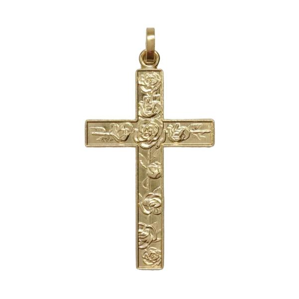 リジューのテレーズ ローズ クロス 薔薇 十字架 ペンダント フランス製 ゴールド