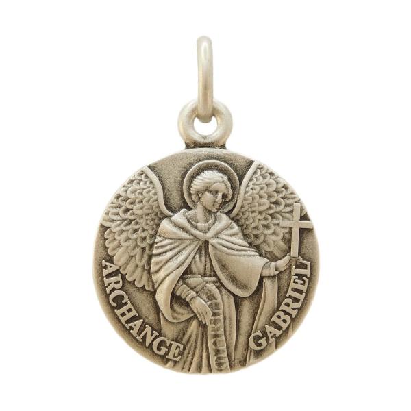 大天使聖ガブリエル メダイ ペンダント スターリングシルバー フランス製 18mm