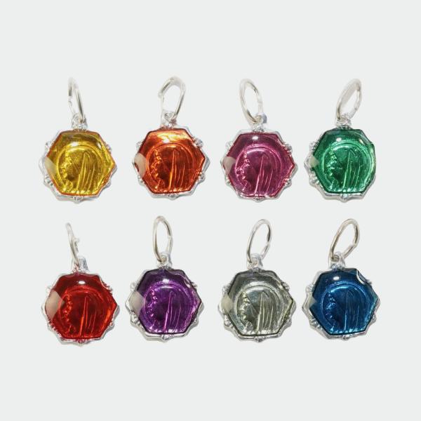 ルルドの聖母 メダイ カラフルエナメル アルミ ペンダント フランス ルルド製