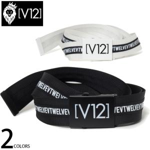 V12 メンズ レディース V TWELVE ロゴ ナイロン ベルト 全2色 フリーサイズ ゴルフ TAPE BELT ゴルフ ゴルフウエア N2008