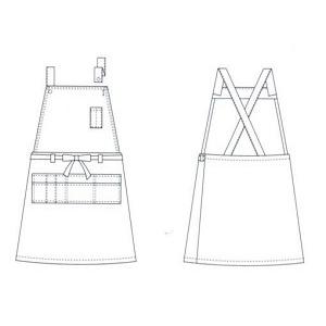 お尻の隠れるカフェエプロン67cm丈ツイル5色...の詳細画像1