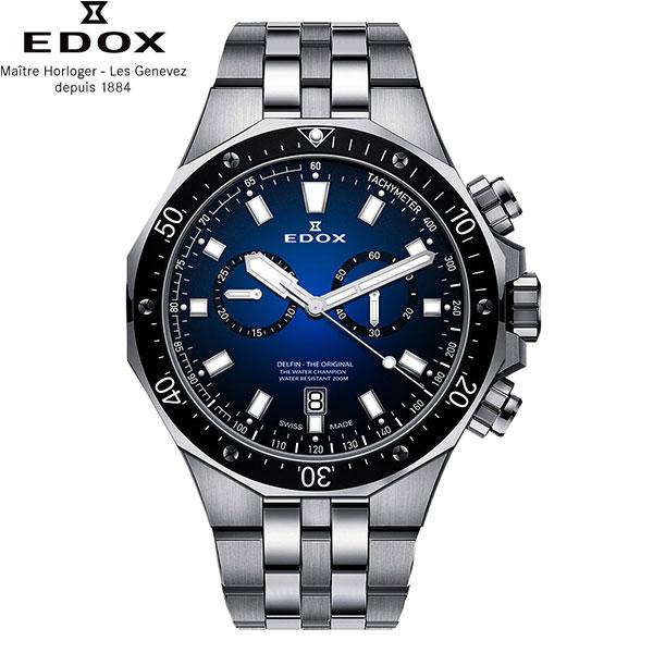無金利ローン可 3年間無料点検付 エドックス 腕時計 メンズ EDOX デルフィン オリジナル クロ...