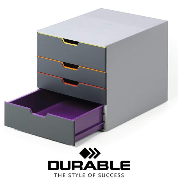 DURABLE VARICOLOR 4 デュラブル バリカラー A4 縦型 レターケース 4段 おし...