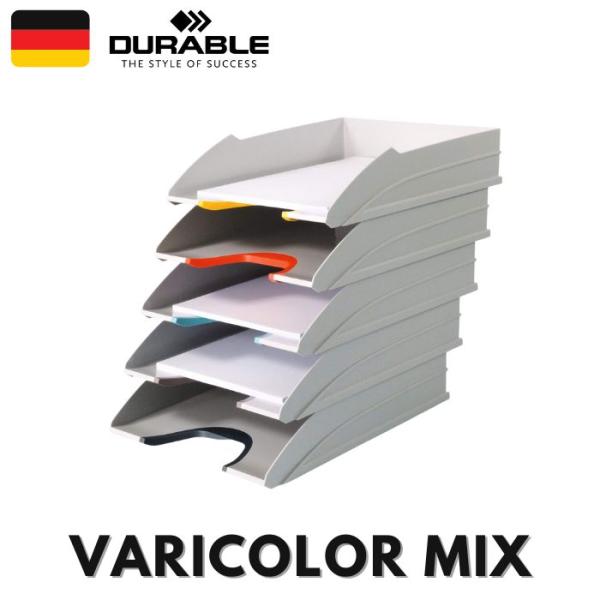 DURABLE VARICOLOR デュラブル バリカラー MIX A4 レタートレー 5個セット ...