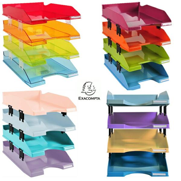 EXACOMPTA エグザコンタ レタートレー コンボ MIDI A4 4枚セット：全4色 おしゃれ...