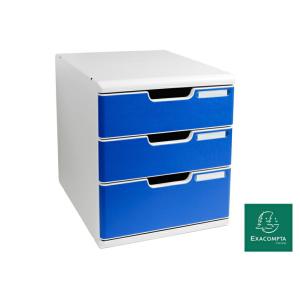 EXACOMPTA エグザコンタ MODULO モデューロ レターケース A4 3段 ブルー おしゃ...