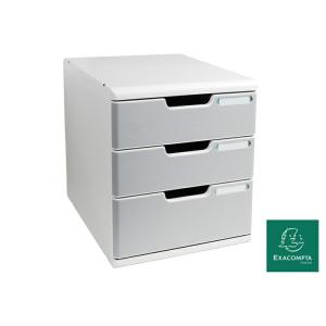 EXACOMPTA エグザコンタ MODULO モデューロ レターケース A4 3段 グレー おしゃ...