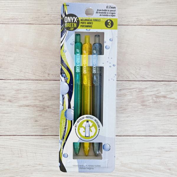 ONYX＋GREEN オニキス＋グリーン リサイクルペット 0.7ｍｍ シャープペンシル 3色セット...