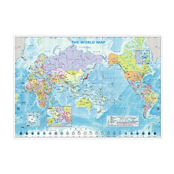 東京カートグラフィック 世界地図 下敷き A4 おしゃれ 世界地図 世界の国旗 勉強 学習 したじき...