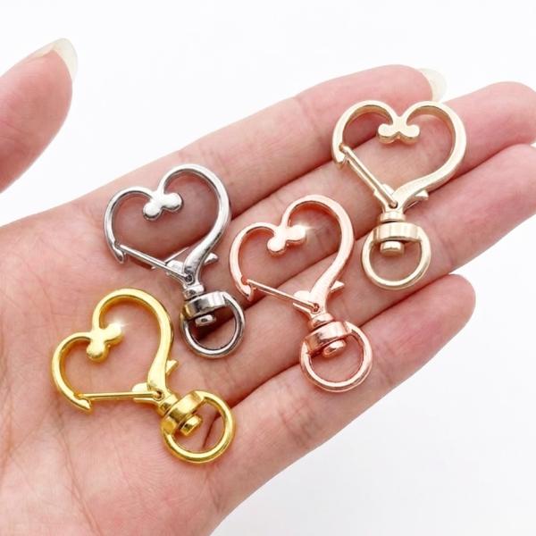 ナスカン ハート 30個 50個 キーホルダー 金具 回転 ハンドメイド パーツ