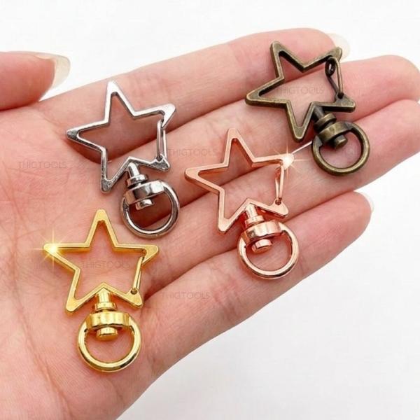 ナスカン 星型 30個 50個 スター キーホルダー 金具 回転 ハンドメイド パーツ