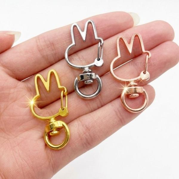 ナスカン うさぎ 30個 50個 ラビット キーホルダー 金具 回転 ハンドメイド パーツ