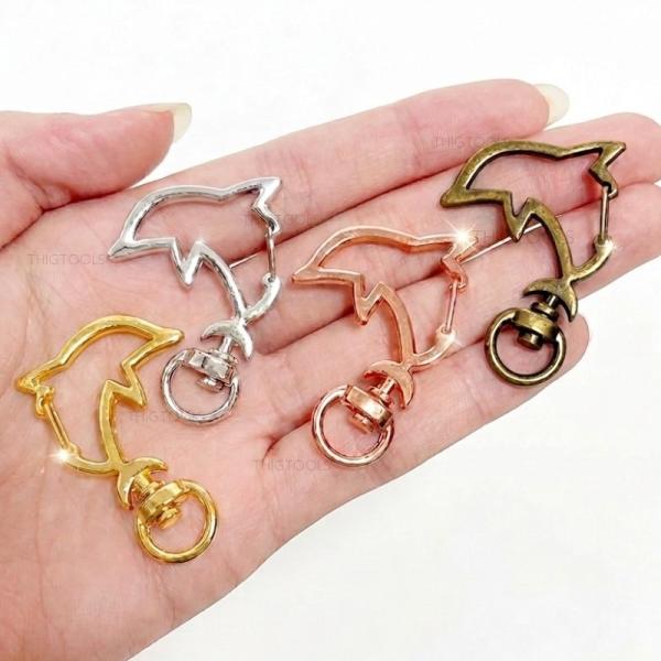 ナスカン イルカ 30個 50個 ドルフィン キーホルダー 金具 回転 ハンドメイド パーツ