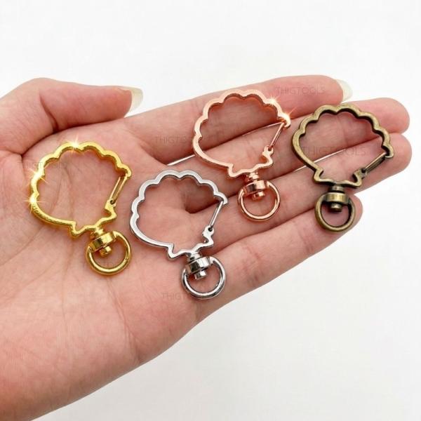 ナスカン 貝殻 30個 50個 シェル キーホルダー 金具 回転 ハンドメイド パーツ