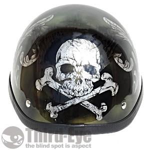 在庫 バイク ヘルメット ハーフキャップ フレイムス BLACK-BLACK