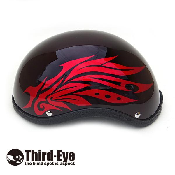 限定 TW 選べるヘルメットタイプ ブラック／キャンディレッド トライバルウイング バイク ヘルメッ...