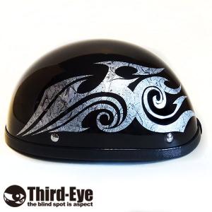 在庫 バイク ヘルメット ハーフキャップ フレイムス BLACK-BLACK