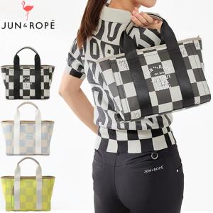 JUN＆ROPE 2025 チェッカープリント ミニトートバッグ カートバッグ ERX45150 【新品】25SS ジュン アンド ロペ ジュンロペ ラウンドポーチ カートポーチ ゴルフ用バッグ メンズ レディース JUN&ROPE'（ジュンアンドロペ） JUN＆ROPE 2025 チェッカープリント