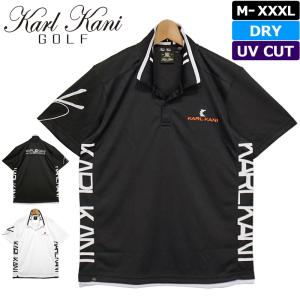 SALE カールカナイゴルフ メンズ 吸汗速乾 UVカット 半袖ポロシャツ 212KG1208 Karl Kani GOLF メール便発送 1SS2 ゴルフウェア トップス｜thirdwave-365sports