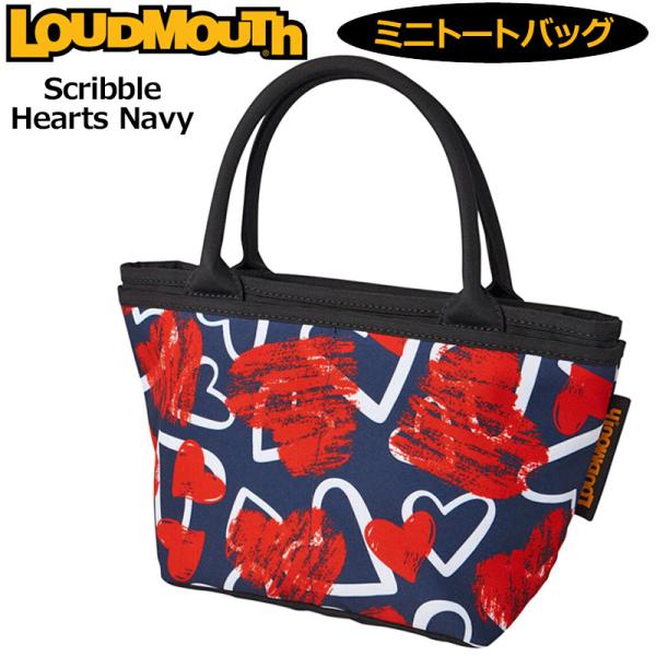 ラウドマウス ミニトートバッグ Scribble Hearts Navy スクリブルハーツネイビー ...