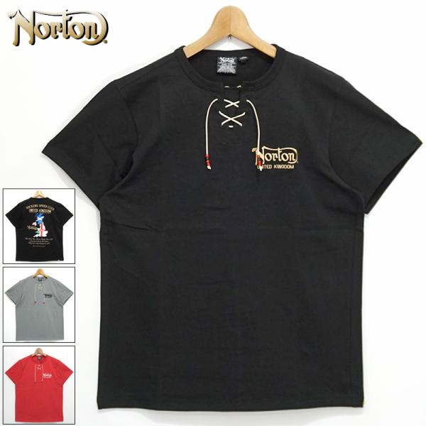 ノートン 半袖 コットン Tシャツ ヘビー天竺 ビーズ使い UK 222N1014 Norton メ...