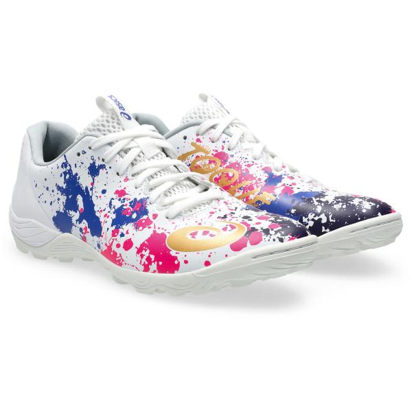アシックス TOQUE 8 TF 1113A045 フットサル シューズ 101 WHITE/PUR...