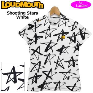 日本規格 ラウドマウス 2022継続 レディース モックネック 半袖 シャツ 771653 Shooting Stars White 21FW Loudmouth ハイネック 派手