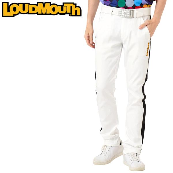 ラウドマウス メンズ ロングパンツ サイドライン ストレッチ UVカット ホワイト 772302(9...