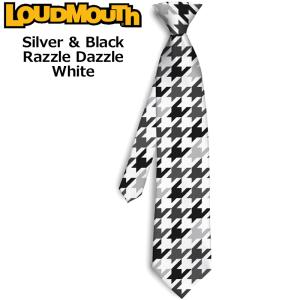 均一セール ラウドマウス シルクネクタイ Silver ＆ Black Razzle Dazzle White シルバー＆ブラック ラズルダズル ホワイト Loudmouth ビジネス メール便発送｜thirdwave-lmstyle